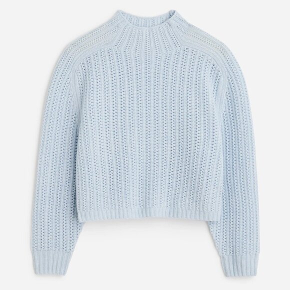 Madewell Pointelle-Stitch Mockneck Sweater Size Large - Picture 4 of 13